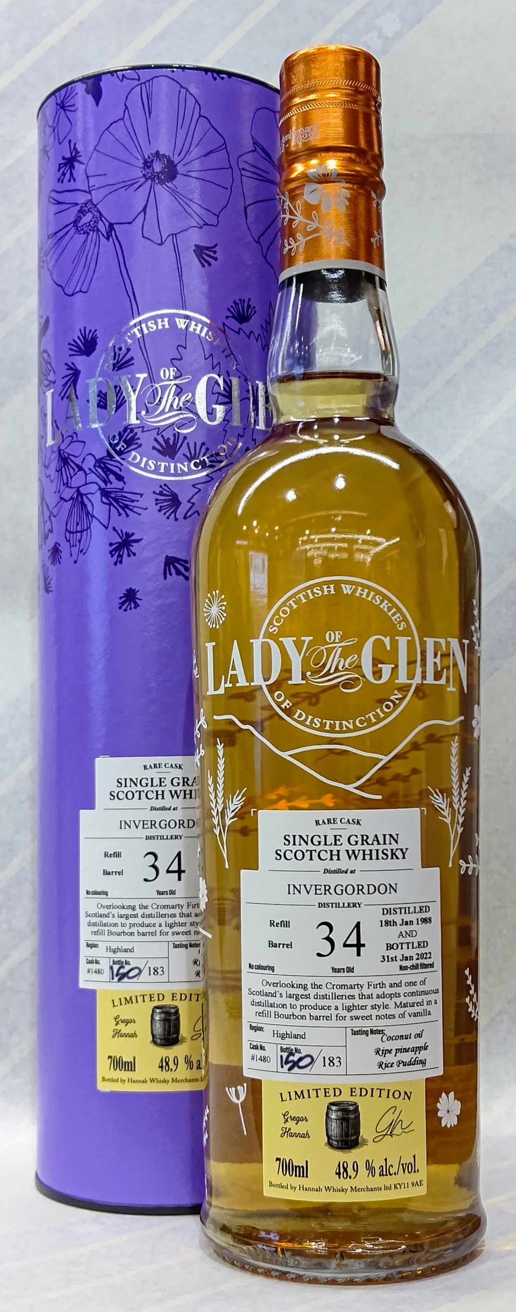 インヴァーゴードン 48年 29.7％ 700ml INVERGORDON invergordon インヴァゴードン 1973-2021 48年 Ruvin's Vase×The