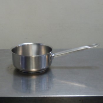 【中古】フランス製 Marviel 浅型 片手鍋 ソースパン ステンレス IH対応 16cm 深7cm 620g φ173H79mm 柄19cm 底5mm モービル プロイノックス