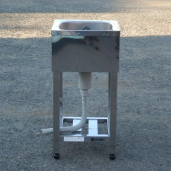 【中古】アズマ 御役目用 ステンレス鋼 1槽 シンク W400 D450 H800ｍm 御厨子所 KPC1-400 槽内寸W320D35深215粍 外寸W40D45H80糎