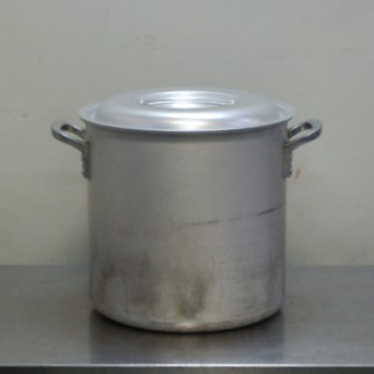 【中古】1 EBM 業務用 IH対応 アルミ 寸胴鍋 ふた付 両手鍋 30cm 外寸φ321H304mm 内寸φ30深30cm 20L 2.89kg 手53mm