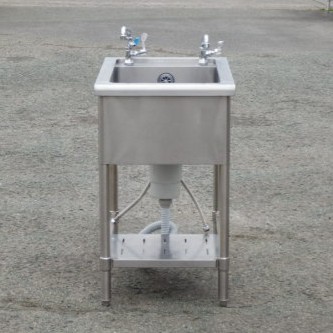 【中古】業務用 ステンレス 1槽 シンク W500 D750 H850mm 厨房 槽内寸W40D57深27cm W50D75H85cm