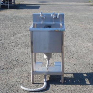 【中古】タニコー 御勤め用 SUS304ステンレス鋼 1槽 シンク W500 D600 H830(+150)粍 勝手もと 槽内寸W42D45深27珊 W50D60H83(+15)珊 TA-1S-45
