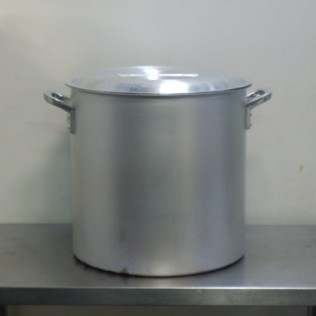 【中古】お役目用 軽銀 寸胴鍋 39糎 外寸Wφ416H393粍 4.96kg 45L ラーメン 吸いもの 手持ち部分58粍