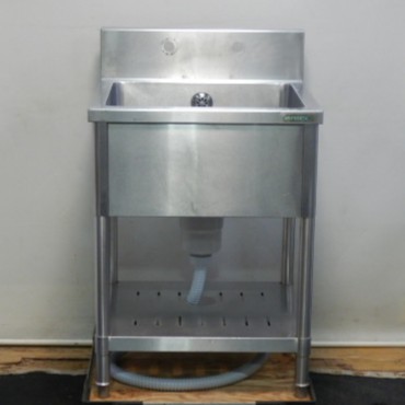 【中古】3(螺子釘穴)タニコー 御勤め用 ステンレス鋼 1槽 シンク W600 D600 H800(+150)粍 勝手もと 槽内寸W518D458深270粍 TX-1S-60 W60D60H80珊