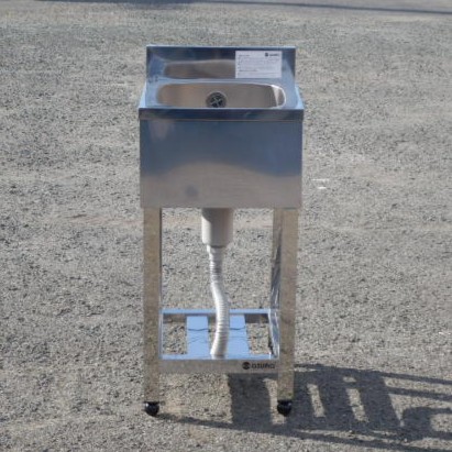 【中古】アズマ 御勤め用 ステンレス鋼 1槽 シンク W400 D450 H800(+90)ｍm 槽内寸W320D375深220粍 勝手もと KP1-400 W40 D45 H80珊
