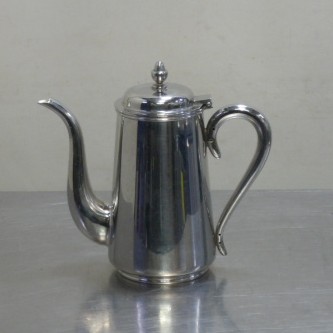 【中古】ユキワ M-7 コーヒーポット 7人用 W230D95H215粍 1000竓 760g しろがね色 ドリップポット 年寄りの 洋白 NIKEL SILVER
