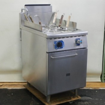 【中古】(代引不可)タニコー TU-50AN 角槽 LP屁っ放り ゆで麺機 ラーメン釜 6テボ W50D75H80(+25)糎 50L 茹で麺 プロパン 70kg
