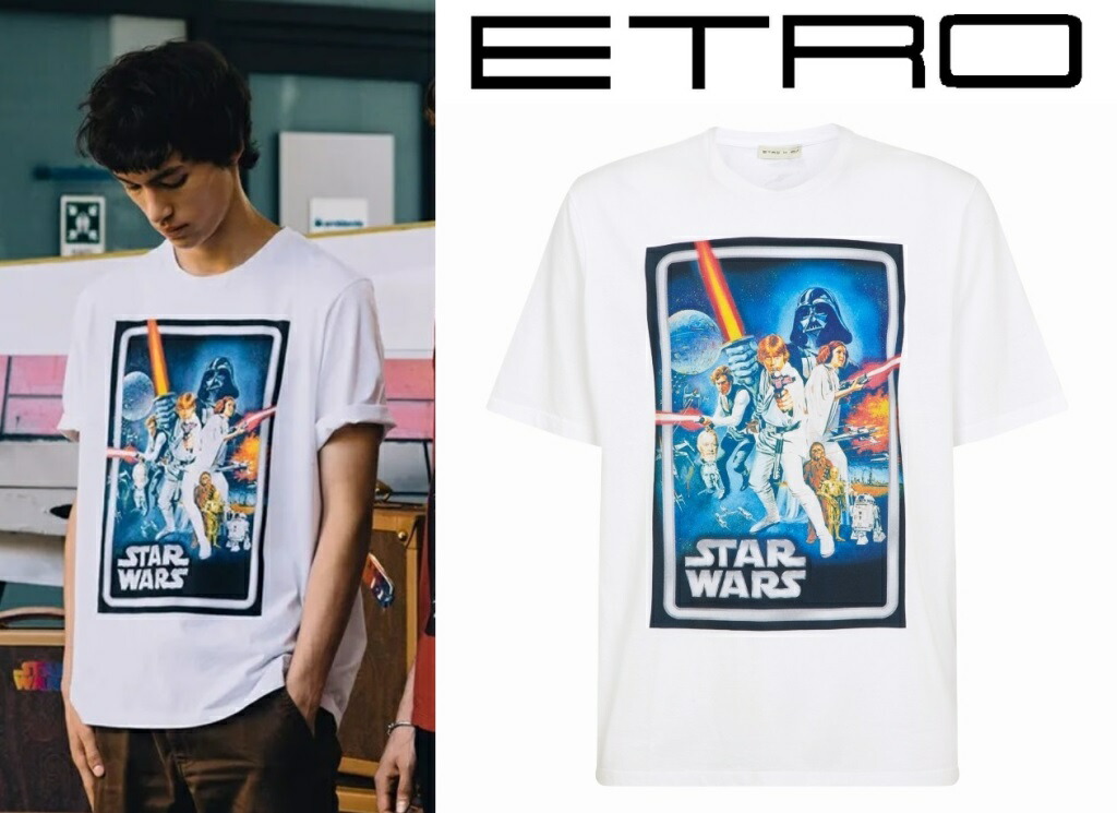 ●エトロ◆『スター・ウォーズ』コラボTシャツ白「エピソード4-新たなる希望」 ETRO【送料無料】