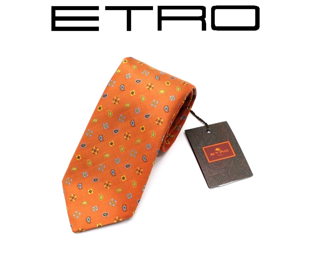 ETRO ペイズリー柄ネクタイ 2本セット　エトロ　赤　黄色 ETRO ペイズリー柄ネクタイ 2本セット エトロ 赤 黄色