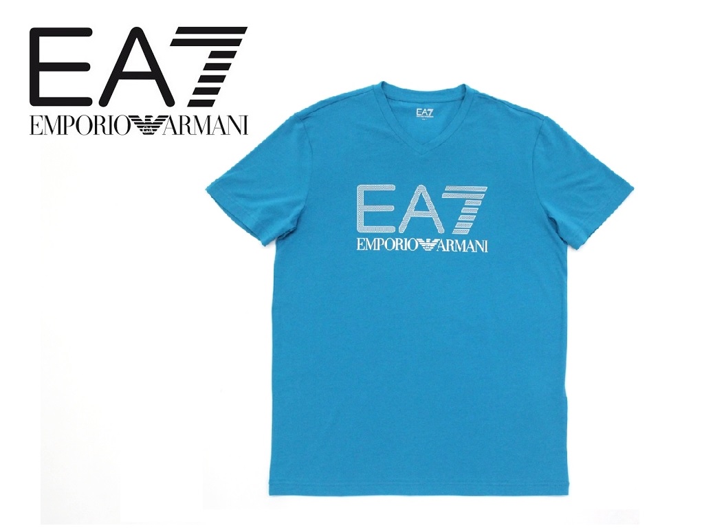 ●【EMPORIOアルマーニ EA7】伸ばすことV首っ玉 プルオーバー 青色青【貨物輸送無料】