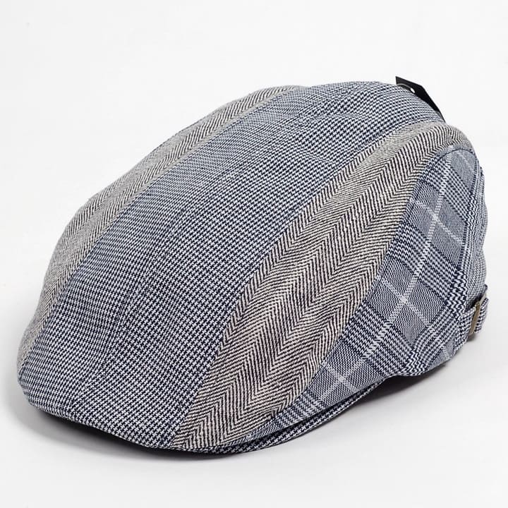 楽天市場 ハンチング メンズ レディース 3枚 はぎ グレンチェック ネイビー 紺色 帽子 58cm サイドスナップ キャップ 調整ベルト付き ココノコ楽天市場店