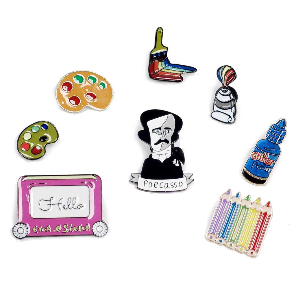 楽天市場 ピンバッジ ピンブローチ メンズ レディース ラペルピン アクセサリー 美術 絵画 モチーフ バッジ ８種 ココノコ楽天市場店