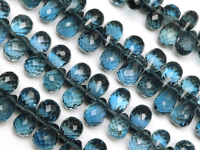 楽天市場 ロンドンブルートパーズ ドロップカット 6 8mm 1連販売 Bellpieri