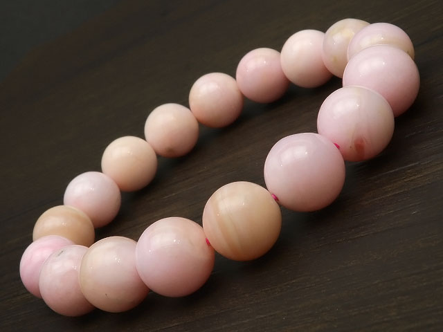 ピンクオパール 丸玉ブレス 12mm No.31【1点もの】▽ オパール キューピッドストーン 蛋白石 Opal 10月の誕生石 ブレスレット 数珠 ラウンド 天然石 ビーズ パワーストーン パーツ アクセサリー 素材 材料