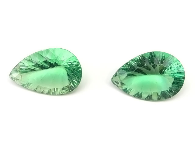 フローライト ペアシェイプコンケーブカット No.14▽ フローライト フルオライト 蛍石 Fluorite しずく 雫 連売り 天然石 ビーズ パワーストーン パーツ アクセサリー 素材 材料