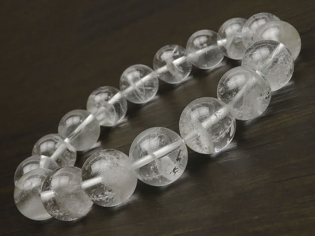 幻影水晶（ファントムクリスタル） 丸玉ブレス 12mm No.8【1点もの】▽ ファントムクォーツ 天然クリスタル 水晶 本水晶 ロッククリスタル 水精 石英 Crystal quartz 4月の誕生石 ブレスレット 数珠 ラウンド 天然石 ビーズ パワーストーン パーツ アクセサリー 素材 材料