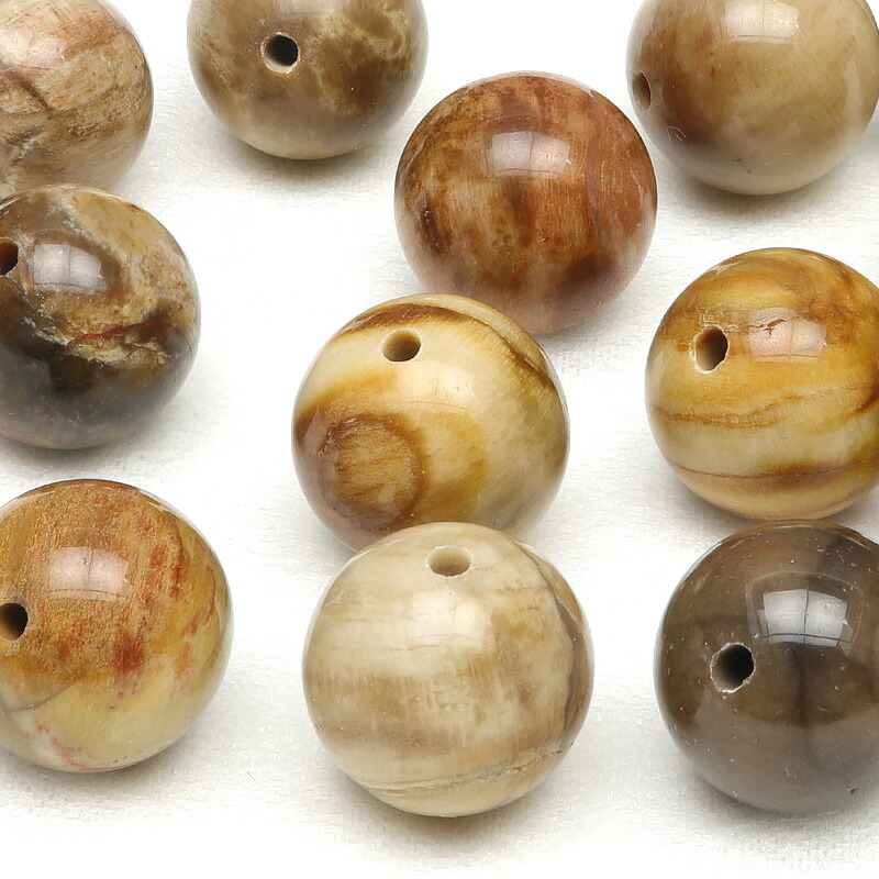 楽天市場】ペトリファイドウッド 丸玉 8mm【1連販売】▽ ウッド