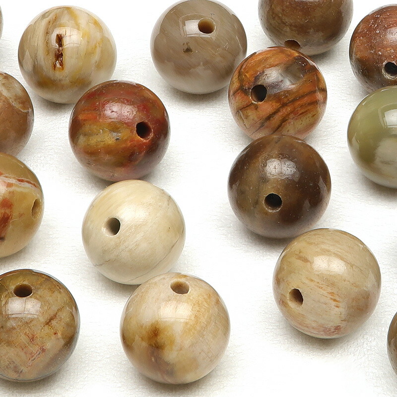 楽天市場】ペトリファイドウッド 丸玉 8mm【1連販売】▽ ウッド