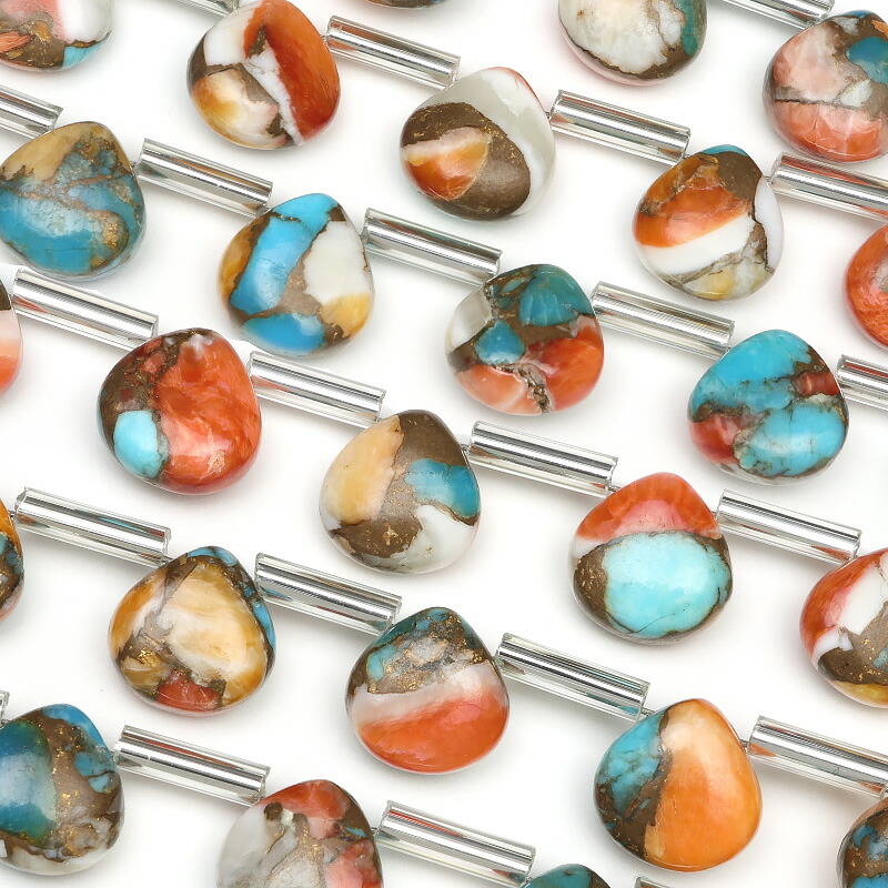 楽天市場】オイスターカッパーターコイズ ペアシェイプ 12×8mm