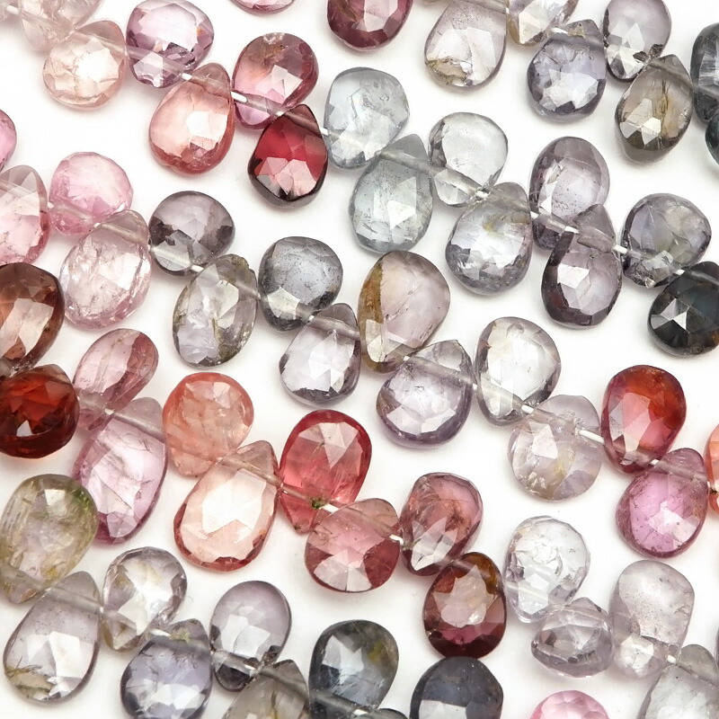 マルチカラースピネル ペアシェイプカット 5～7mm【1連販売】▽ スピネル 尖晶石 Spinel 8月の誕生石 しずく 雫 連売り 天然石 ビーズ パワーストーン パーツ アクセサリー 素材 材料