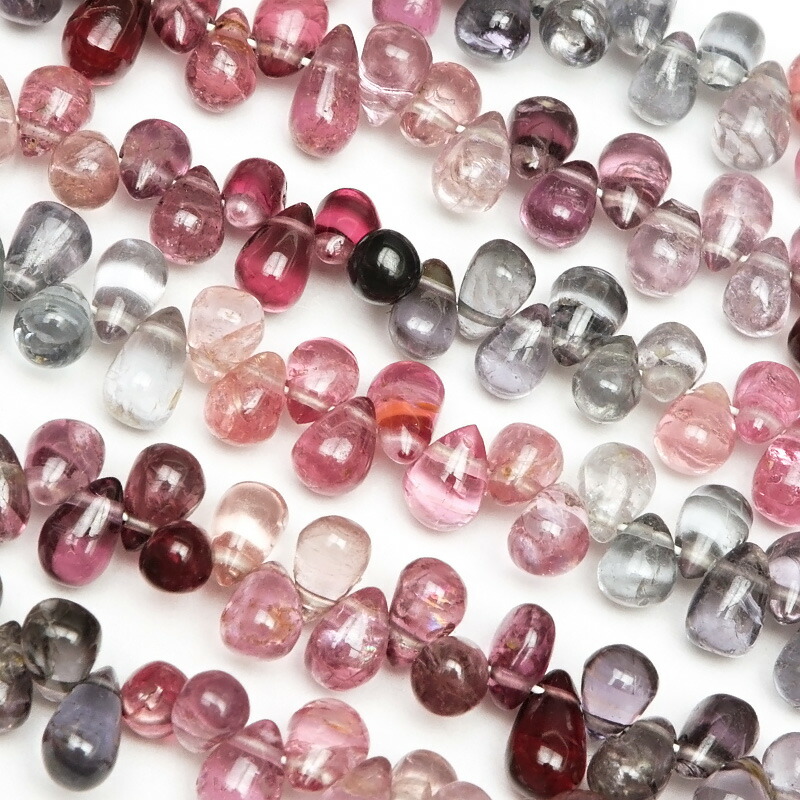 マルチカラースピネル ドロップ 4～5mm【1連販売】▽ スピネル 尖晶石 Spinel 8月の誕生石 しずく 雫 連売り 天然石 ビーズ パワーストーン パーツ アクセサリー 素材 材料