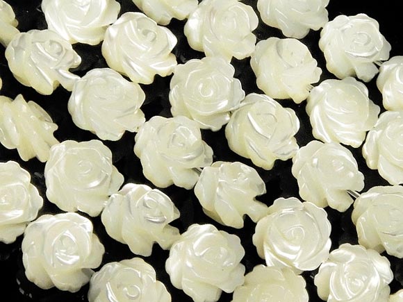 マザーオブパール ホワイト 薔薇彫刻 8mm Giosenglish Com