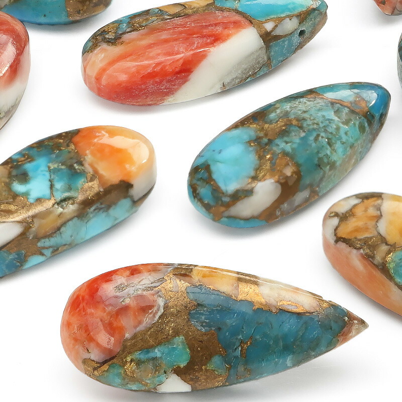 楽天市場】オイスターカッパーターコイズ ペアシェイプ 12×8mm