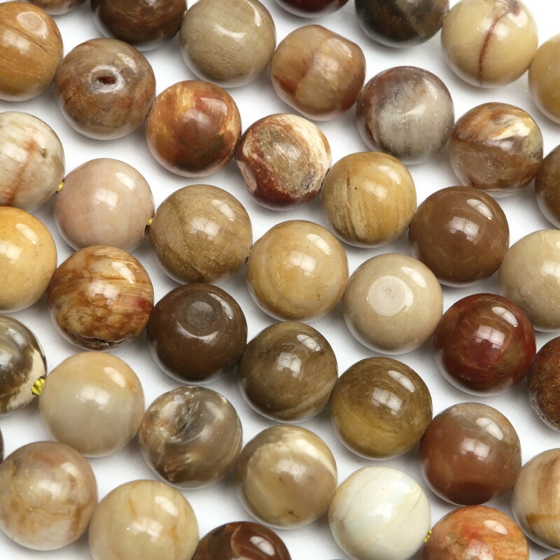 楽天市場】ペトリファイドウッド 丸玉 8mm【1連販売】▽ ウッド