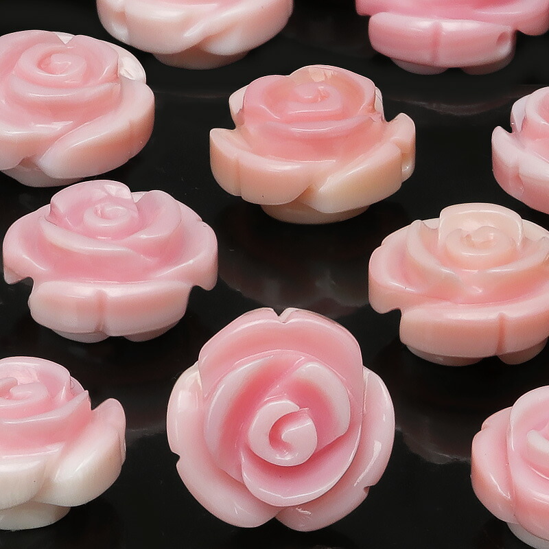 楽天市場】クイーンコンクシェル 薔薇彫刻 12mm【1連販売】▽ コンク貝