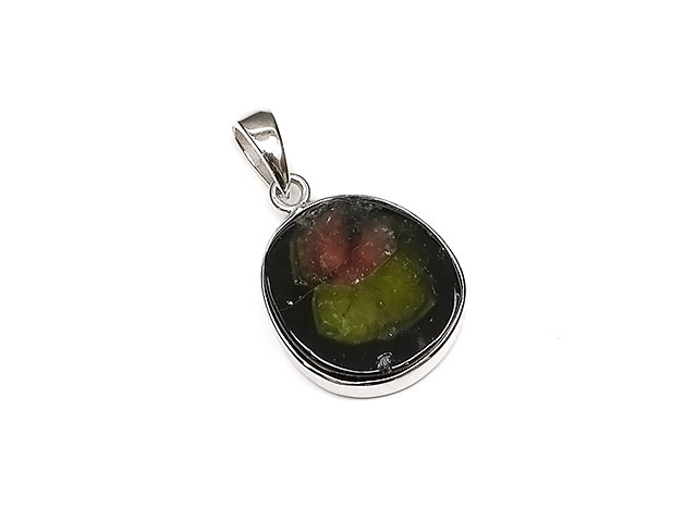 ウォーターメロントルマリン ペンダントトップ No.68【1点もの】▽ バイカラー トルマリン 電気石 Tourmaline 10月の誕生石 ペンダント シルバー 天然石 ビーズ パワーストーン パーツ アクセサリー 素材 材料