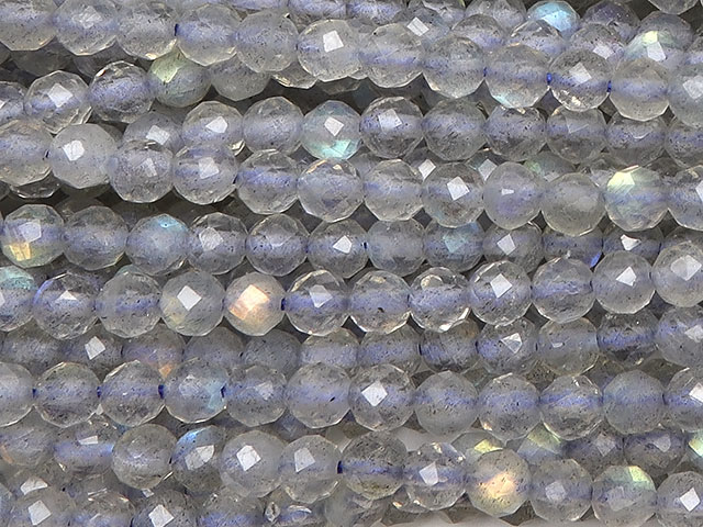 ラブラドライト 面カット 丸玉 ラブラドレッセンス 素材 Labradorite 3mm［プレミアムカット］▽ ラウンドカット アクセサリー 曹灰長石  パーツ 連売り パワーストーン ビーズ 天然石 材料 占い・開運・風水・パワーストーン