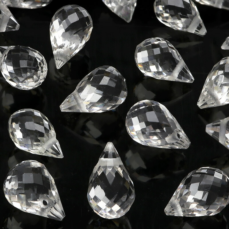 楽天市場】【粒販売】天然水晶 クリスタルクォーツ ドロップカット 10