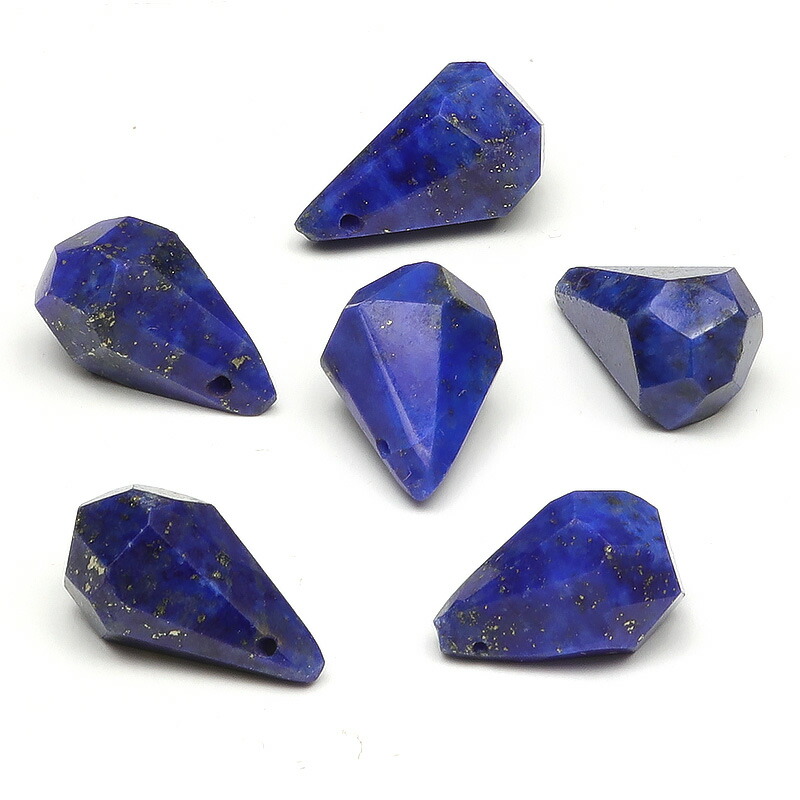 【粒販売】ラピスラズリ ドロップカット 9～10mm【2粒販売】▽ ラズライト 瑠璃 青金石 Lapis lazuli 12月の誕生石 しずく 雫 粒売り 天然石 ビーズ パワーストーン パーツ アクセサリー 素材 材料画像