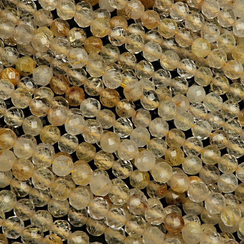 楽天市場】ルチルクォーツ 丸玉 3mm【1連販売】▽ ルチル 針水晶 金