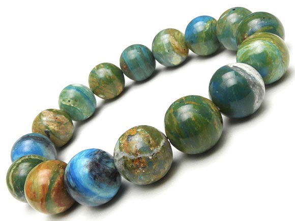 ペルー産 ブルーオパール 丸玉ブレス 12mm No.26【1点もの】▽ オパール 蛋白石 Opal 10月の誕生石 ブレスレット 数珠 ラウンド 天然石 ビーズ パワーストーン パーツ アクセサリー 素材 材料