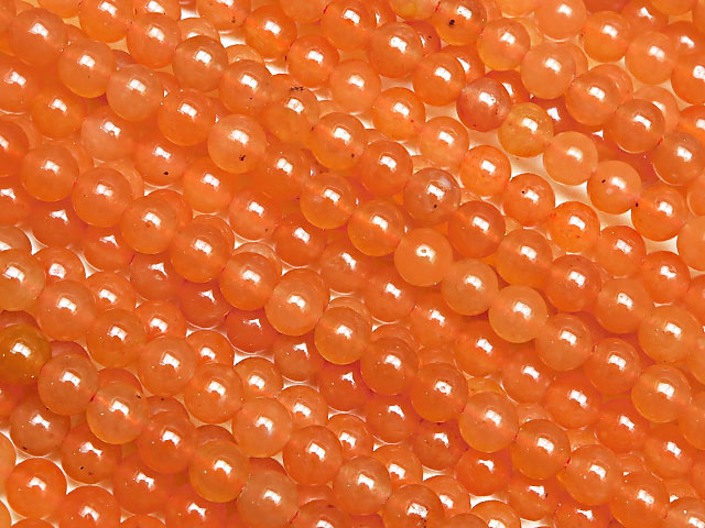 オレンジアベンチュリン 丸玉 4mm【1連販売】▽ アベンチュリン 砂金石 クォーツァイト Aventurin ラウンド 丸ビーズ 連売り 天然石 ビーズ パワーストーン パーツ アクセサリー 素材 材料画像