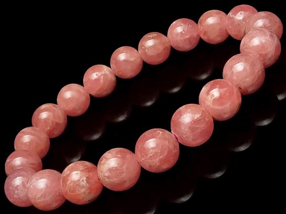 アルゼンチン産 インカローズ 丸玉ブレス 9mm No.56【1点もの】▽ ロードクロサイト 菱マンガン鉱 Incarose Rhodochrosite ブレスレット 数珠 ラウンド 天然石 ビーズ パワーストーン パーツ アクセサリー 素材 材料｜BELLPIERI 13,129円