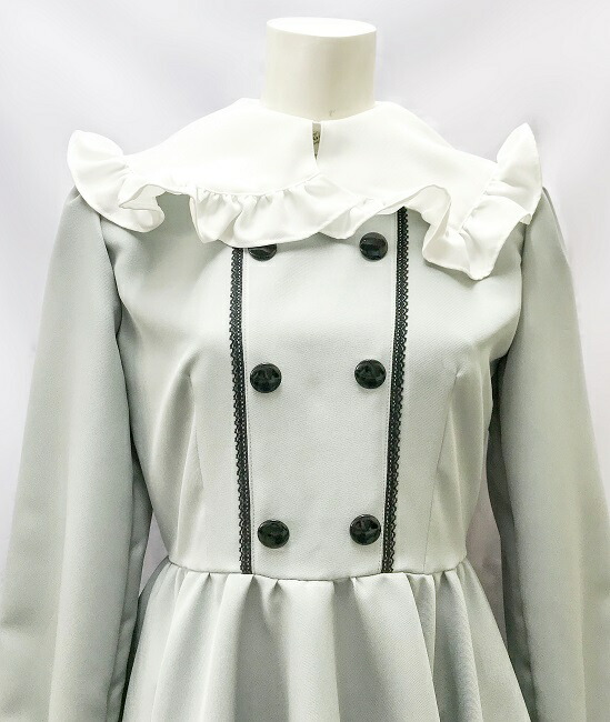 人気特価 ダブルボタン Wbb D0100 ワンピース 長袖ワンピース グレー ｍ レディース ワンピース Williamsav Com