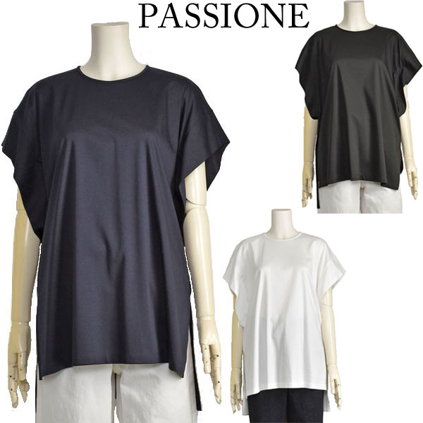 【30%OFF】パシオーネ カットソー レディース ロング きれいめ 半袖 ゆるtシャツ ホワイト 白 ネイビー ブラック 黒 ゆったり【40代 50代 ファッション】｜素敵を売るブティックCOUP