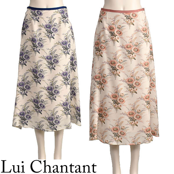【50%OFF】花柄 スコート ロング A生産ライン 女子らしい 好いたらしいめ サクラ色 米国海軍 Lui Chantant 今めかしい【40代 50代 流行り物】