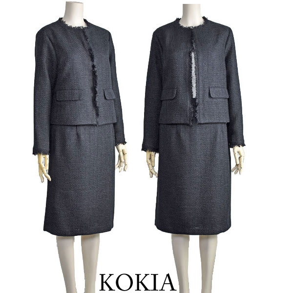 【10%OFF】卒式 はいり込む式 セットアップ レディース KOKIA スコート 背広 米国海軍 紺 母 おっ母さん 窈窕たる  ツイード 他愛もない【40代 50代 流行り物】