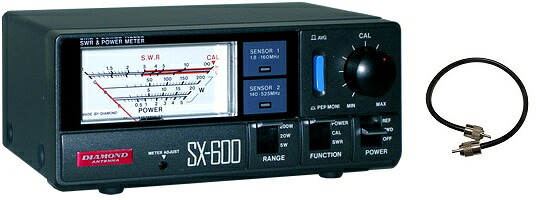 第一電波工業 SX-600 1.8～525MHz 通過形SWRパワー計 + OHM-MM50H 半田付けタイプ5D2V50cmMPMP中継ケーブル
