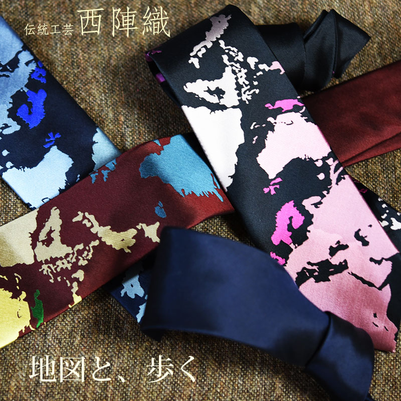 楽天市場 ネクタイ 西陣織 地図 Map 高級 おしゃれ 日本製 西陣織 由樹衣 Yukie シルク100 高級 マップ パネルネクタイ ビジネス 和柄 スタイリッシュ 送料無料 こだわり ギフト プレゼント ブラック ネイビー ボルドー 就活 就職祝 誕生日 敬老の日 ネクタイ専門