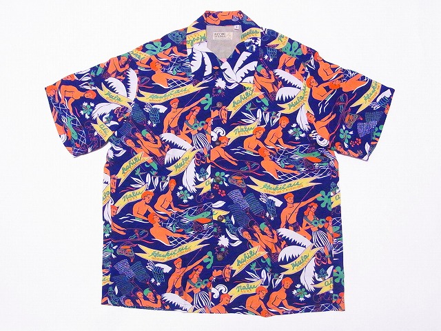 SUN SURF[サンサーフ] アロハシャツ SS38717 HOOLAULEA IN HAWAII ケオニ オブ ハワイ KEONI OF HAWAII by JOHN MEIGS (ネイビー) 送料無料 代引き手数料無料 18,480円