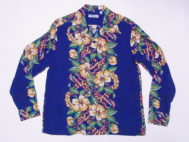 【美品】SUN SURF 長袖レーヨンアロハ PINEAPPLE　PASSION SUN SURF サンサーフ 長袖レーヨンハワイアンシャツ ゛PINEAPPLE