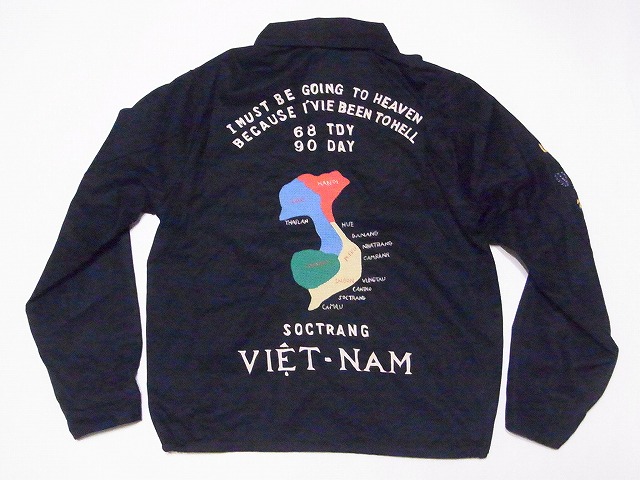 テーラー東洋[東洋エンタープライズ] ベトジャン TT15546 VIET-NAM MAP ベトナムマップ ベトナムジャンパー COTTON VIETNAM JACKET 地図 TAILOR TOYO (ブラック) 送料無料 代引き手数料無料