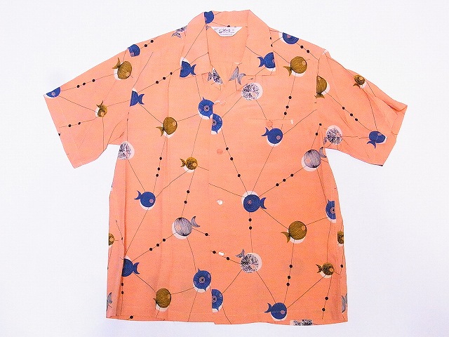 STAR OF HOLLYWOOD[はやりっ児オブハリウッド] 開けはなしプルオーバー ATOMIC FISH SH38128 半袖 オープンカラーシャツ (さくら色) 貨物輸送無料 代引っ張ること委員会無料