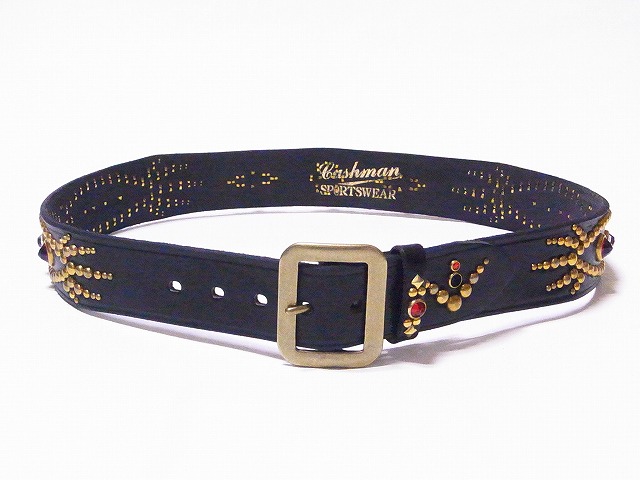 CUSHMAN[クッシュマン] ベルト スタッズベルト シングルピン 29180 SINGLE PIN STUDS BELT (ブラック) 送料無料 代引き手数料無料