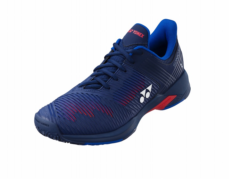 ヨネックス YONEX テニスシューズ パワークッション ソニケージ2 ワイド GC オムニ・クレーコート用 SHTS2WGC ネイビー×レッド(097)