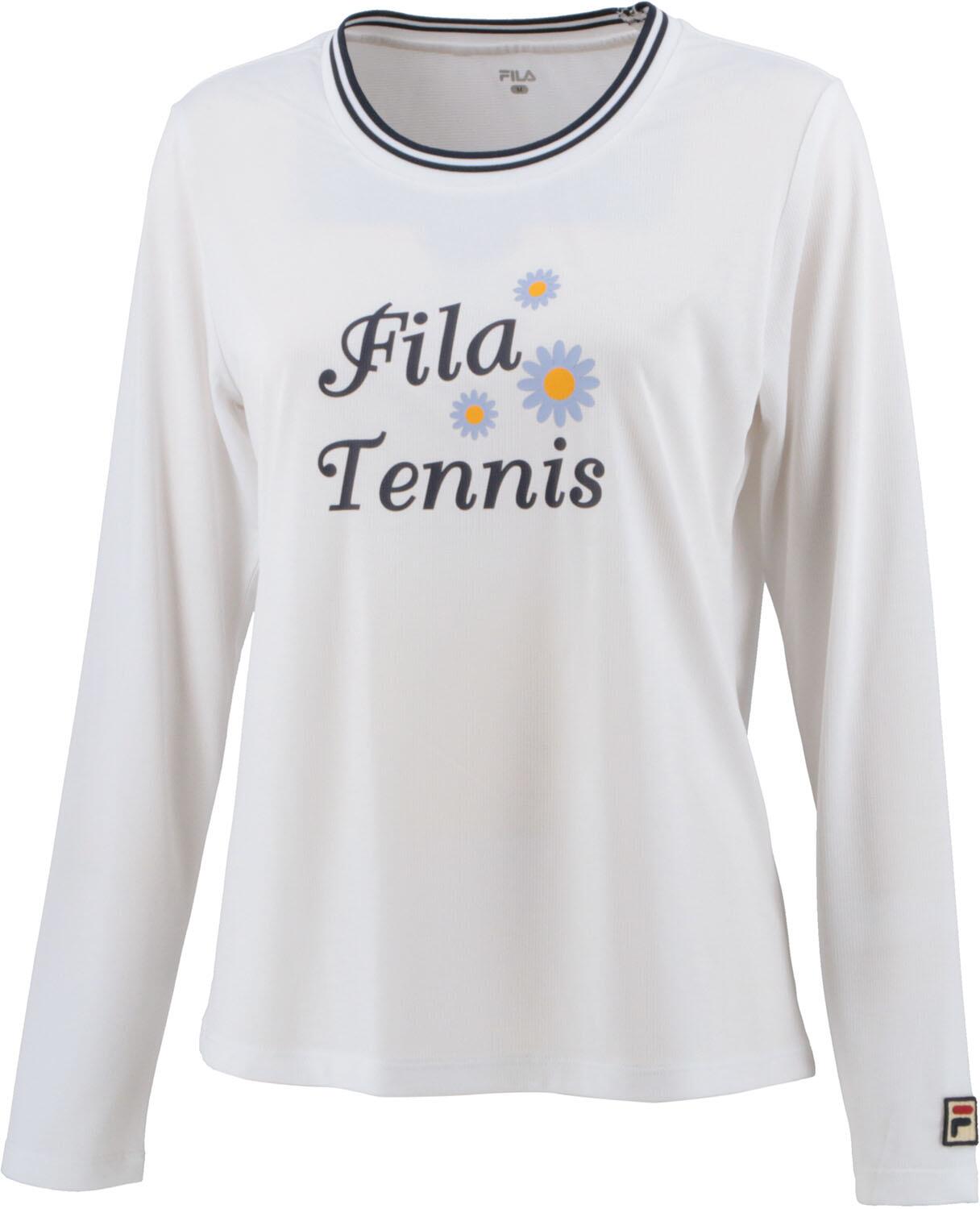 2023SS フィラ FILA テニスウェア レディース ロングスリーブTシャツ VL2599 ホワイト(01) テニス プロショップクレストン